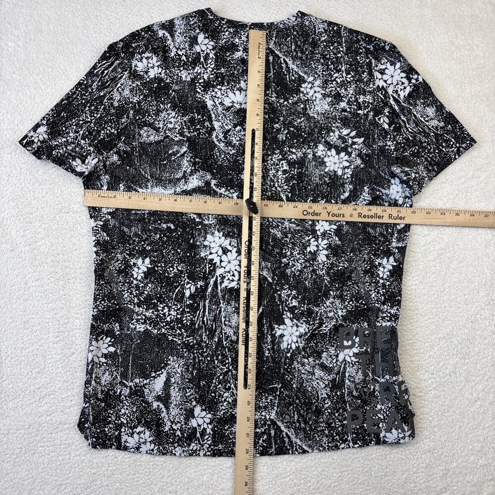 LULULEMON Mens Athletic Running T-Shirt Large Floral Short Sleeve Reflective Tee - Picture 8 of 15